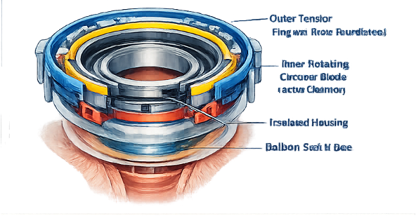 Belotte Colpotomizer — rotating crown bearing diagram