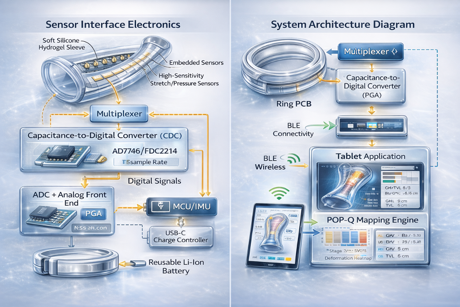 POP-Q AutoSense — sensor interface and system architecture diagram